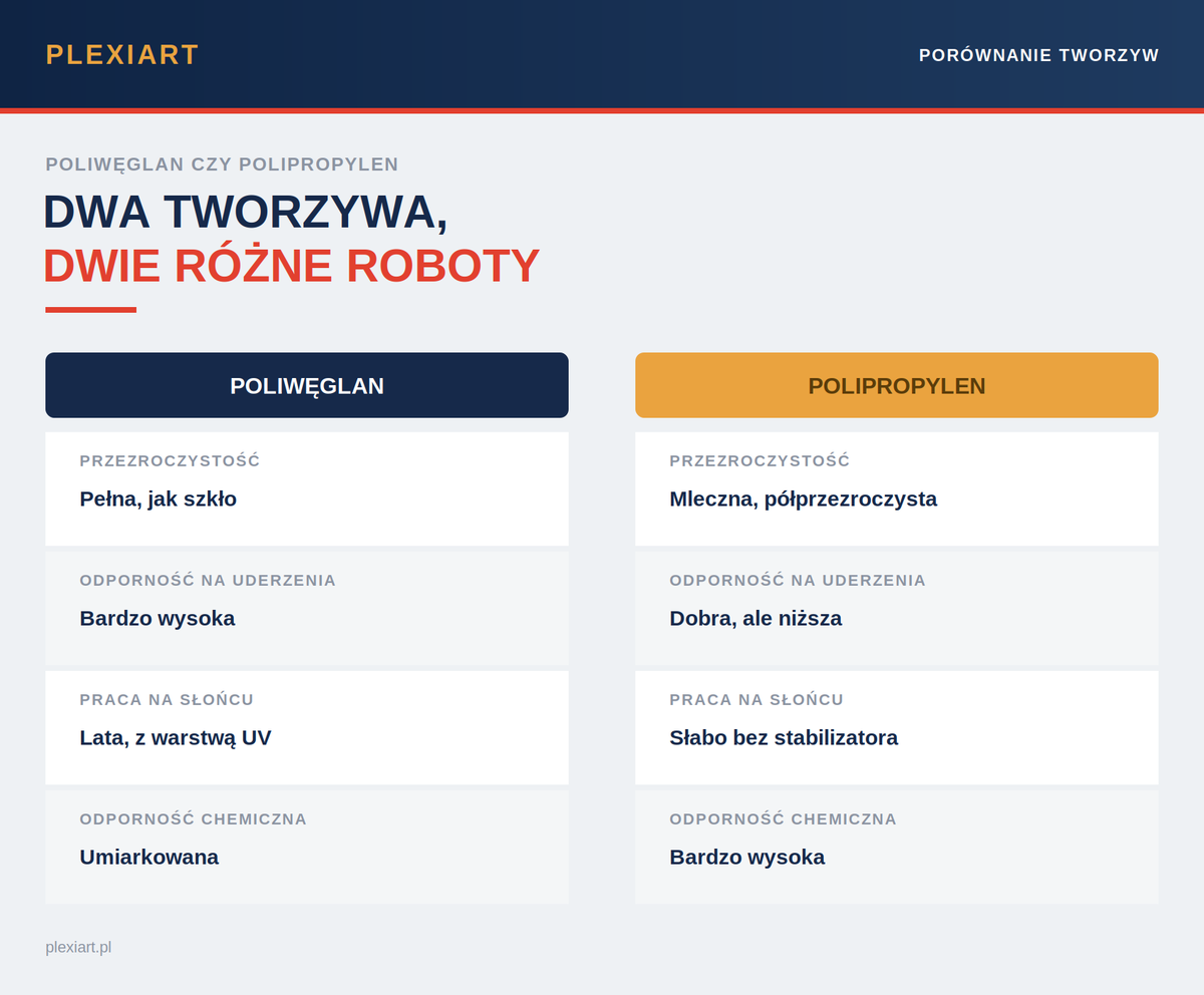 Poliwęglan vs polipropylen - odporność chemiczna