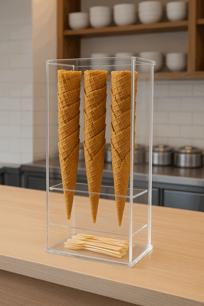 stojak na wafle do lodów z plexi
