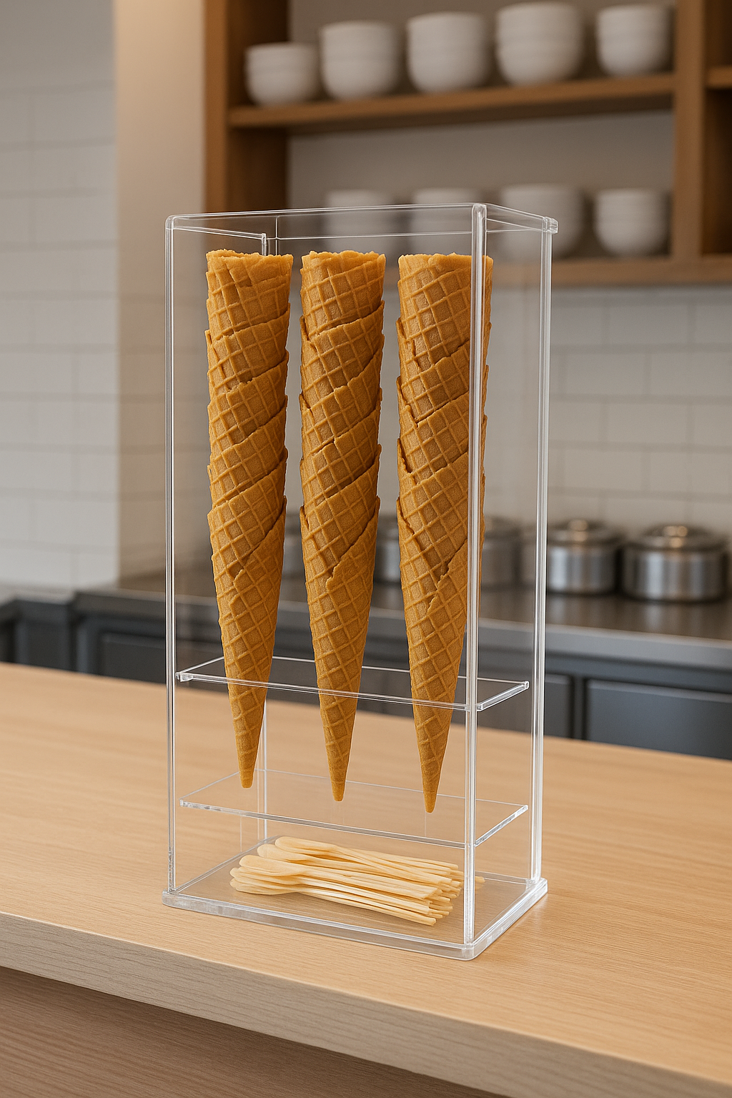 stojak na wafle do lodów z plexi